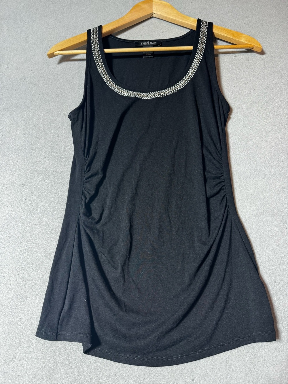 White House Black Market Black Crystal-Trim Scoop Neck Tank